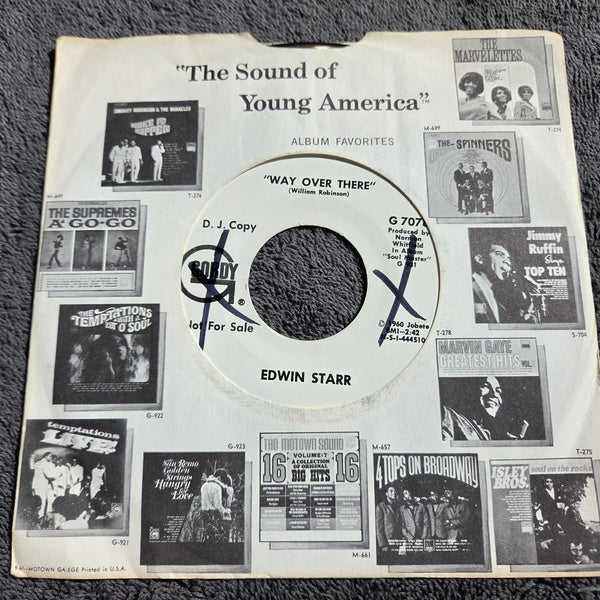 EDWIN STARR WAY OVER THERE WHITE LABEL PROMO MOTOWN GORDY G7078 DJ COPY WLP