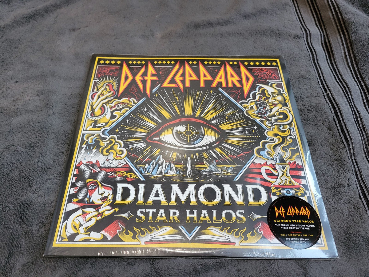 DEF LEPPARD DIAMOND STAR HALOS NEW RED/YELLOW – The Record Loft ATL