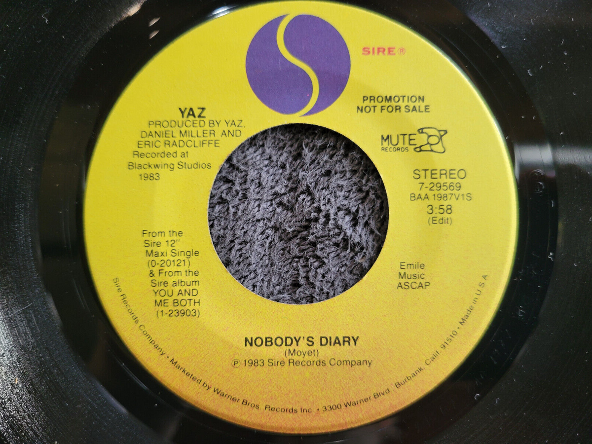 YAZOO NOBODY'S DIARY PROMO DEPECHE MODE SIRE 7-29569 YAZ