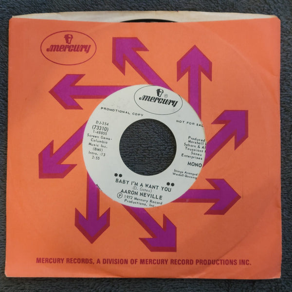 AARON NEVILLE BABY I'M A WANT YOU MOJO HANNAH WHITE LABEL PROMO MONO DJ-354