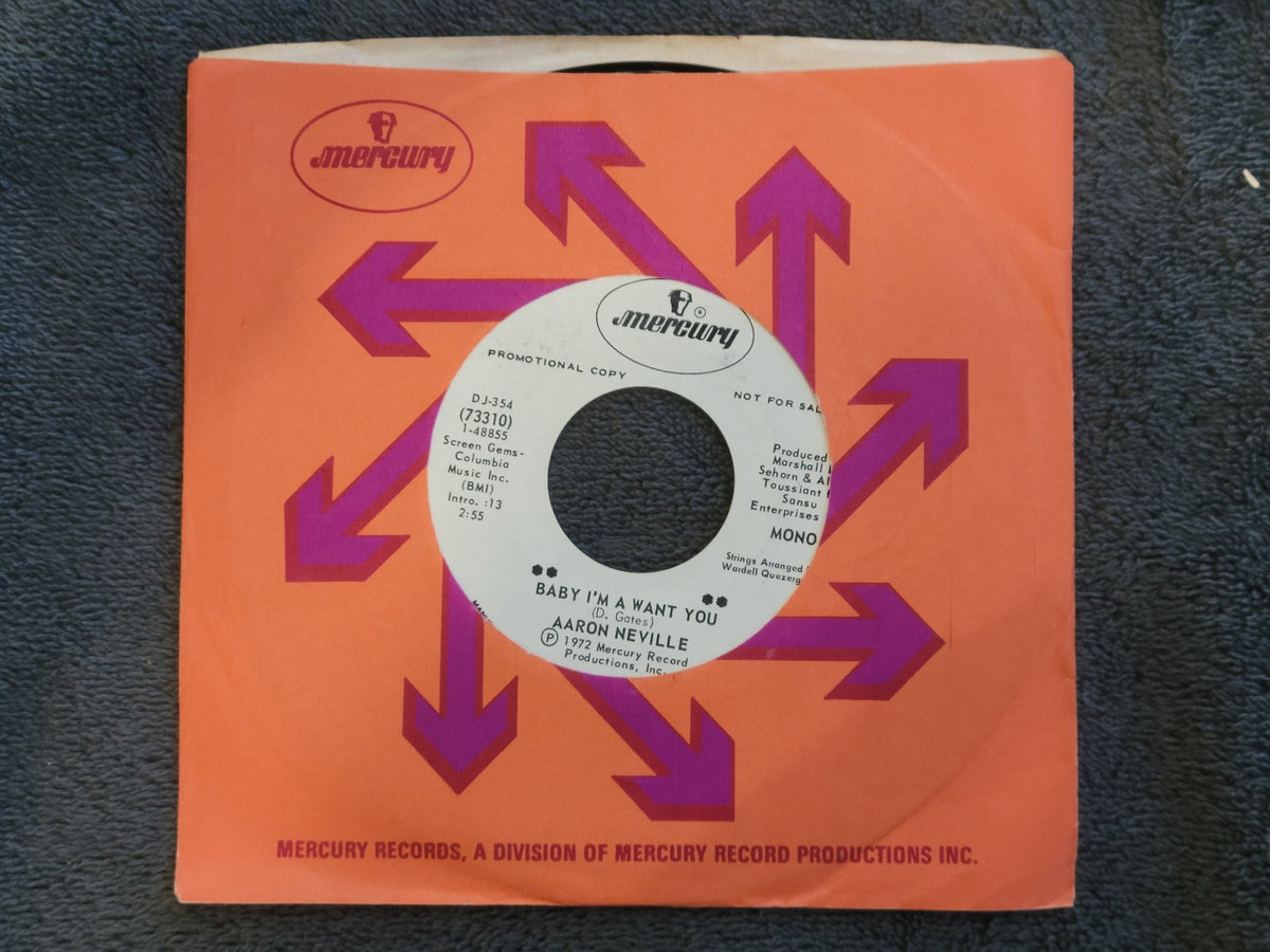 AARON NEVILLE BABY I'M A WANT YOU MOJO HANNAH WHITE LABEL PROMO MONO DJ-354