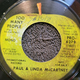 PAUL MCCARTNEY UNCLE ALBERT MONO PROMO TOO MANY PEOPLE APPLE PRO-6279 NO SLICE
