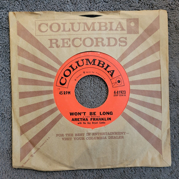 ARETHA FRANKLIN WON'T BE LONG 1961 COLUMBIA 4-41923 RIGHT NOW