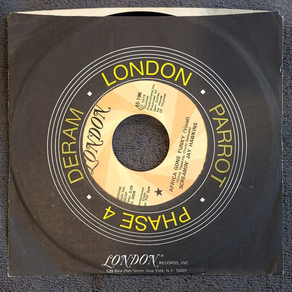 SCREAMIN JAY HAWKINS AFRICA GONE FUNKY VOCAL & INSTRUMENTAL PROMO LONDON 45-196