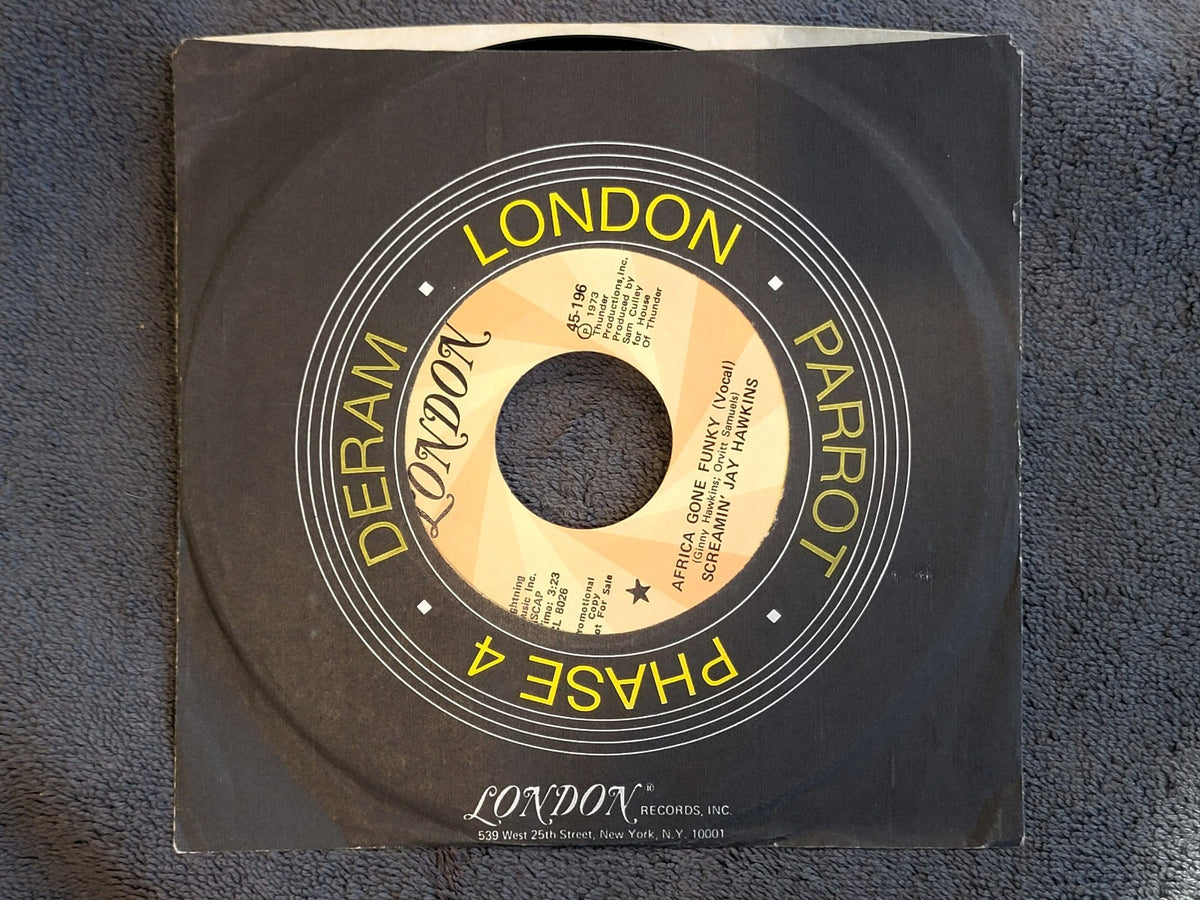 SCREAMIN JAY HAWKINS AFRICA GONE FUNKY VOCAL & INSTRUMENTAL PROMO LONDON 45-196