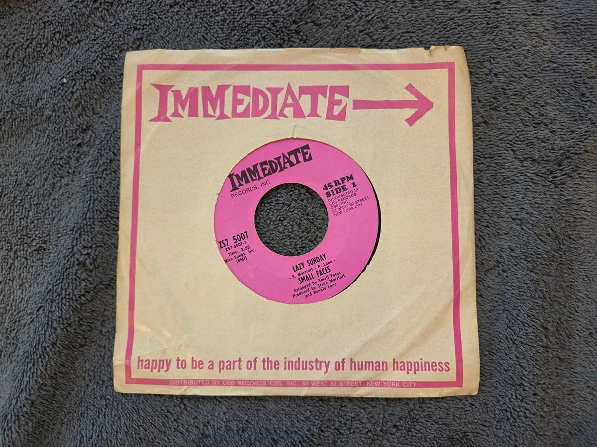 SMALL FACES LAZY SUNDAY ROLLIN' OVER IMMEDIATE  ZS7 5007 HUMBLE PIE RONNIE LANE