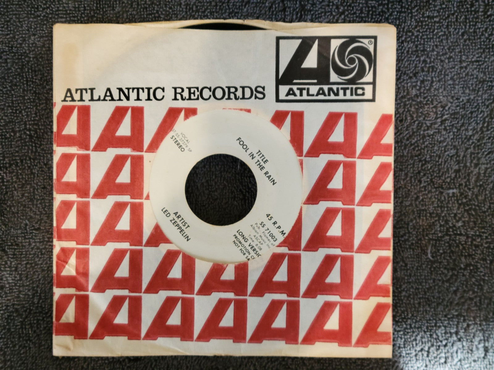 LED ZEPPELIN FOOL IN THE RAIN LONG AND SHORT VERSION TEST PRESSING ...