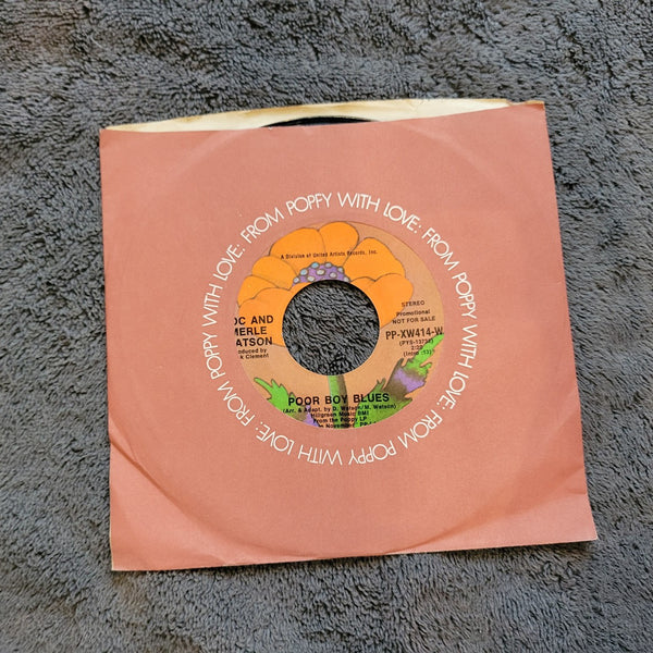 DOC WATSON POOR BOY BLUES PROMO POPPY PP-XW414-W MONO MERLE