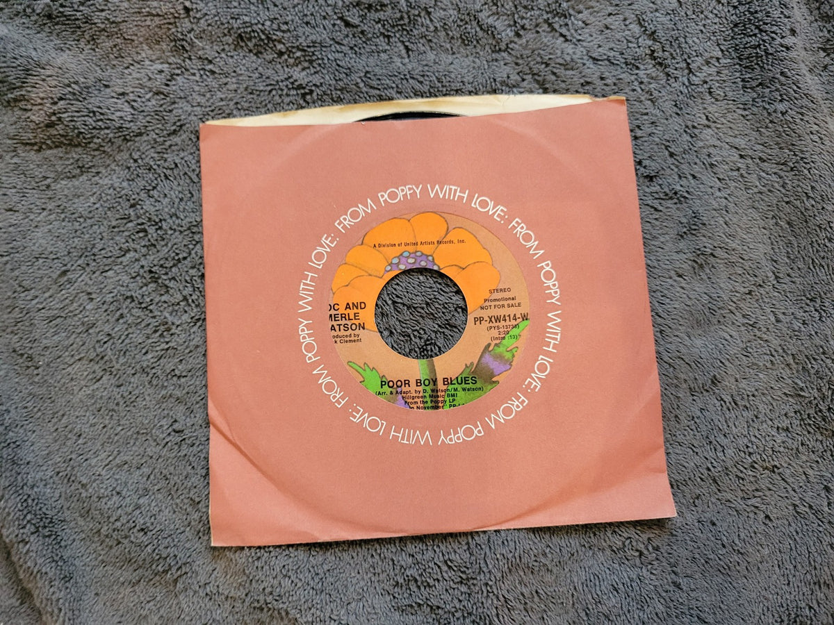 DOC WATSON POOR BOY BLUES PROMO POPPY PP-XW414-W MONO MERLE