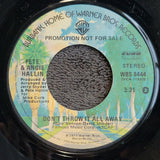 PETE & ANGIE HALLIN DONT THROW IT ALL AWAY PROMO MONO WARNER BROS. WBS 8444