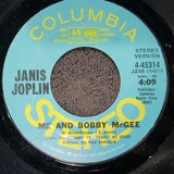 JANIS JOPLIN ME AND BOBBY MCGEE MONO WHITE LABEL PROMO COLUMBIA 4-45314