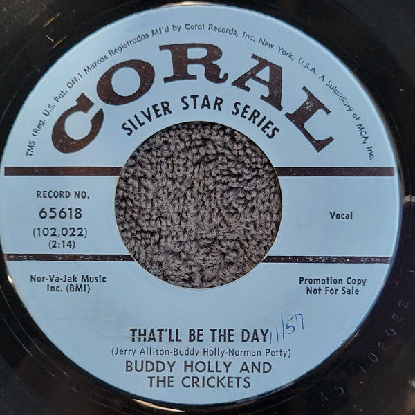 BUDDY HOLLY THAT'LL BE THE DAY I'M LOOKIN FOR SOMEONE TO LOVE SILVER STAR CORAL