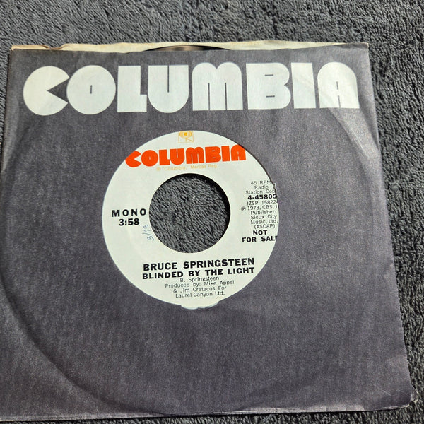 BRUCE SPRINGSTEEN BLINDED BY THE LIGHT WHITE LABEL PROMO MONO COLUMBIA 4-45805