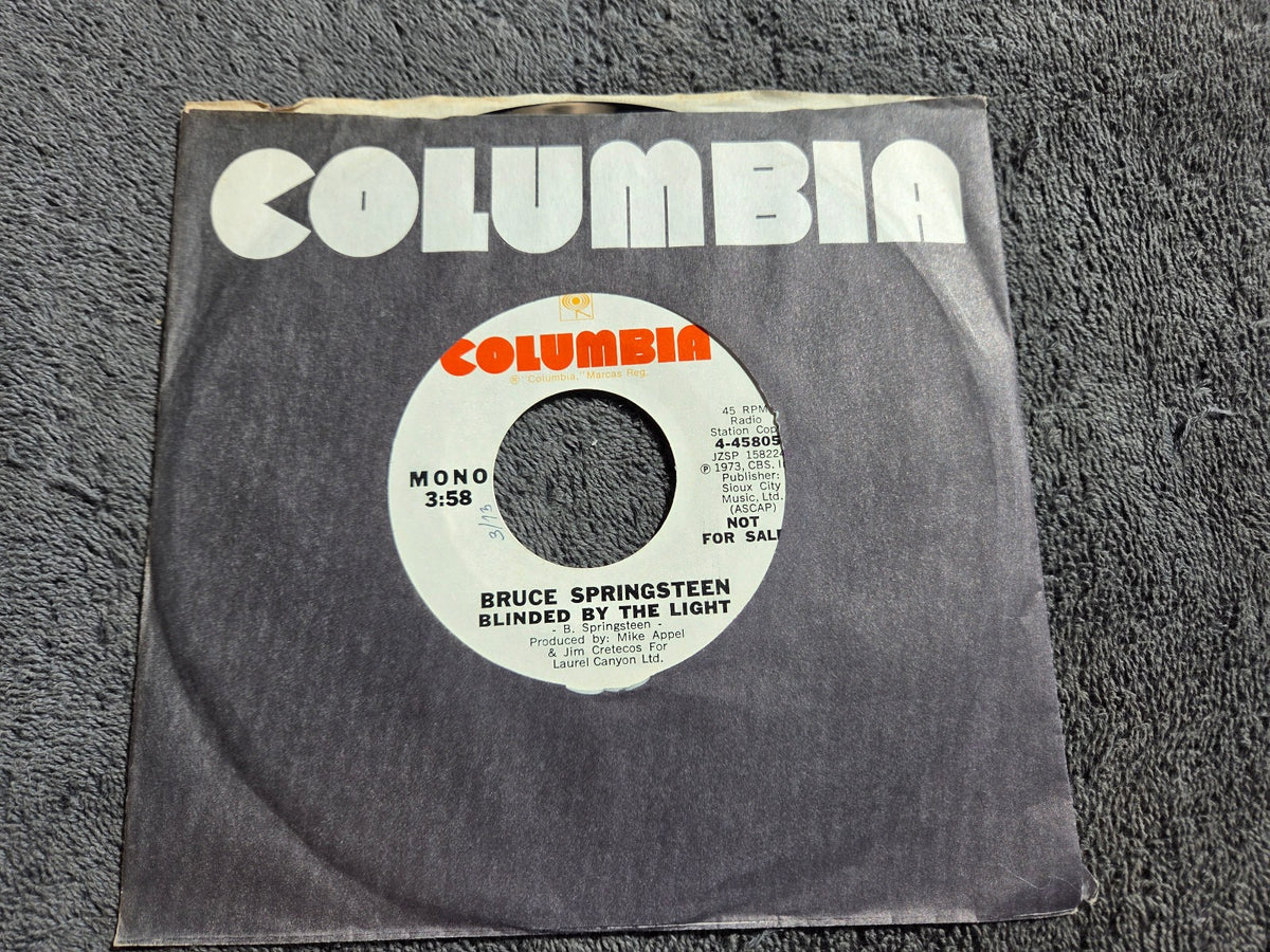 BRUCE SPRINGSTEEN BLINDED BY THE LIGHT WHITE LABEL PROMO MONO COLUMBIA 4-45805
