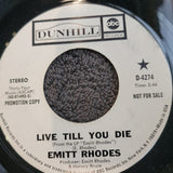 EMITT RHODES LIVE TILL YOU DIE PROMISES I'VE MADE WHITE LABEL PROMO D-4274