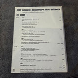 ANDY SUMMERS AND ROBERT FRIPP SPEAK OUT PROMO POLICE KING CRIMSON W/ CUE SHEET