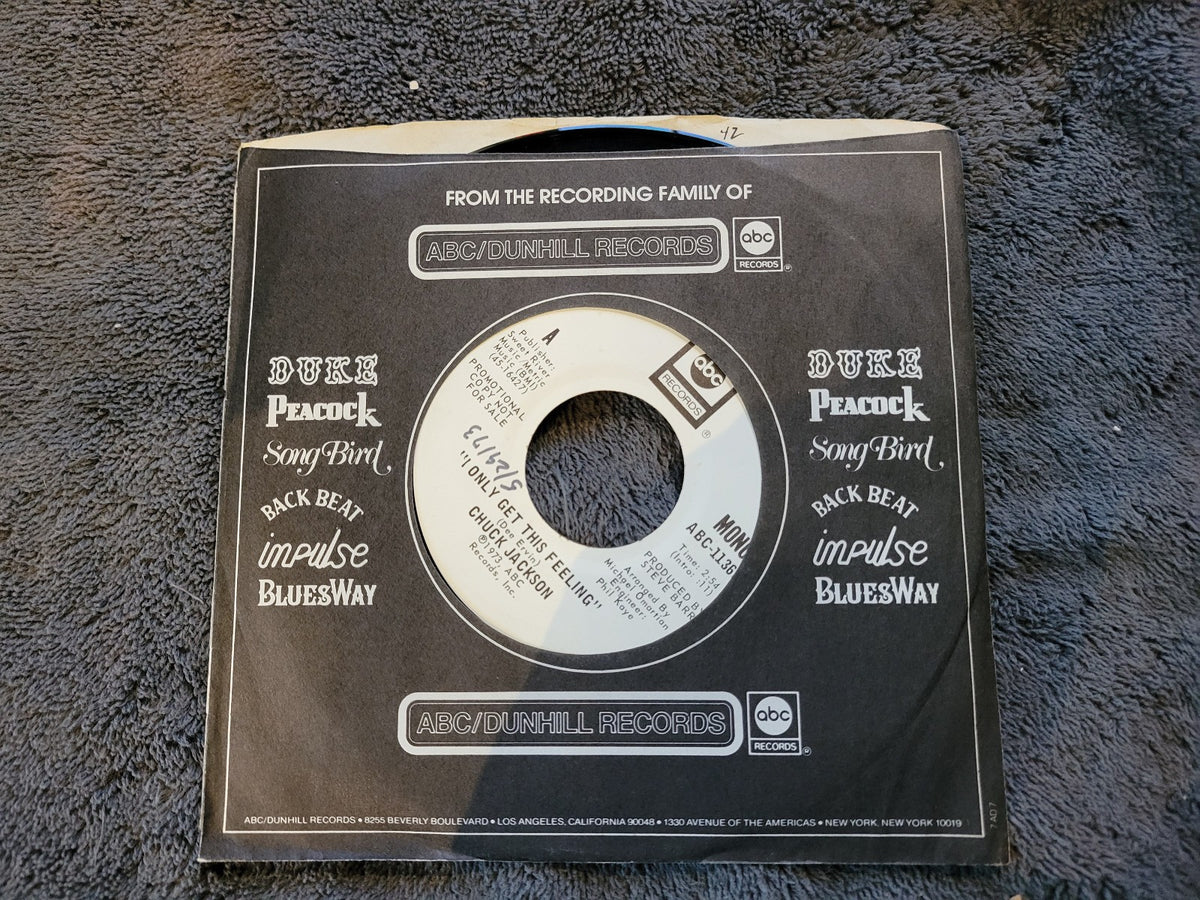 CHUCK JACKSON I ONLY GET THIS FEELING MONO WHITE LABEL PROMO WLP