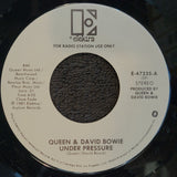 QUEEN DAVID BOWIE UNDER PRESSURE WHITE LABEL PROMO MONO PICTURE SLEEVE E-47235