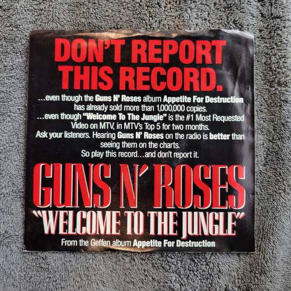 GUNS N ROSES WELCOME TO THE JUNGLE APPETITE FOR DESTRUCTION PROMO PICTURE SLEEVE