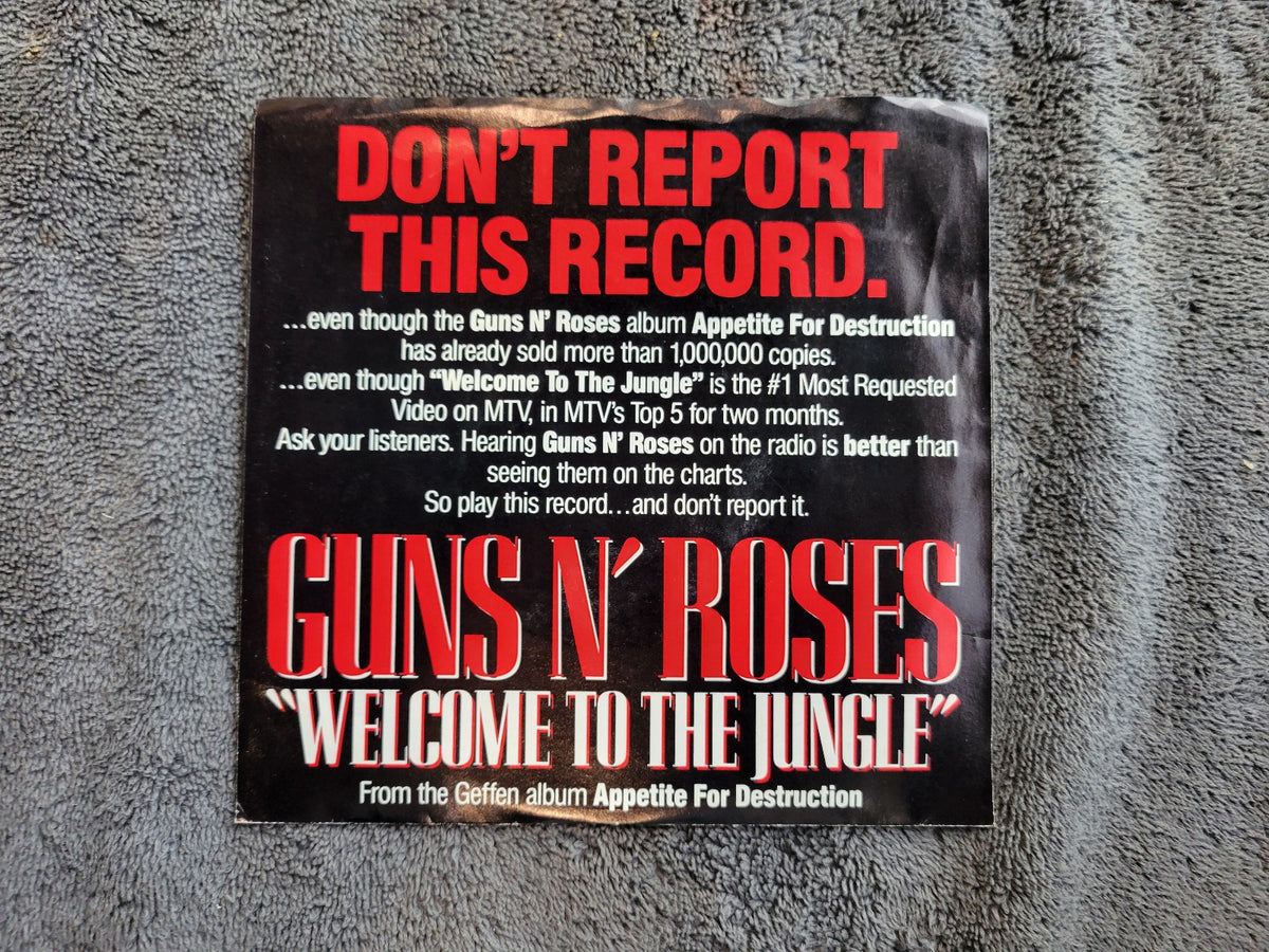 GUNS N ROSES WELCOME TO THE JUNGLE APPETITE FOR DESTRUCTION PROMO PICTURE SLEEVE