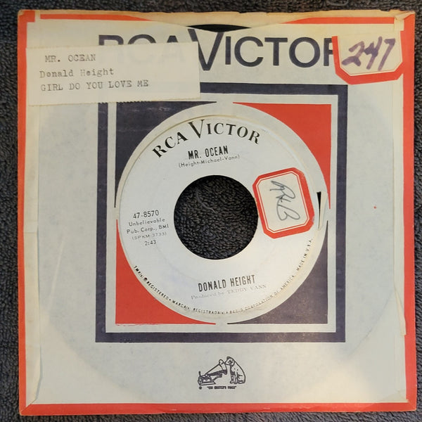 DONALD HEIGHT MR OCEAN GIRL DO YOU LOVE ME WHITE LABEL RCA 47-8570 PROMO WLP