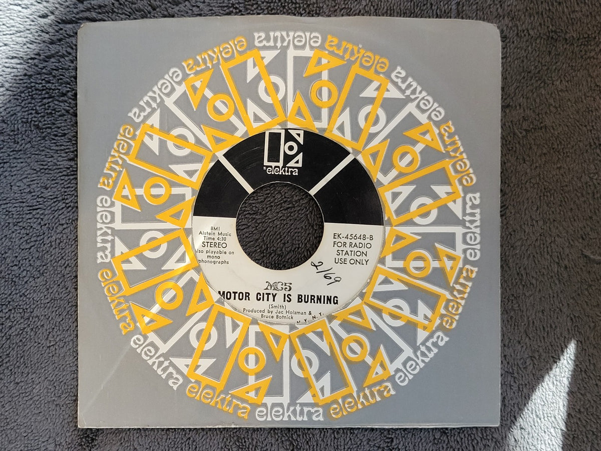 MC5 KICK OUT THE JAMS MOTOR CITY BURNING WHITE LABEL PROMO ELEKTRA EK-45648