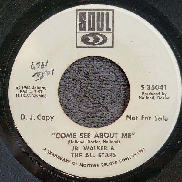 JR WALKER ALL-STARS COME SEE ABOUT ME WHITE LABEL PROMO DJ COPY SOUL S-35041 WLP