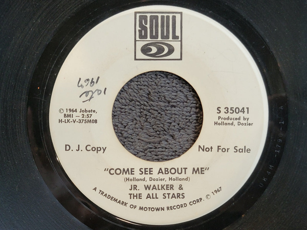 JR WALKER ALL-STARS COME SEE ABOUT ME WHITE LABEL PROMO DJ COPY SOUL S-35041 WLP