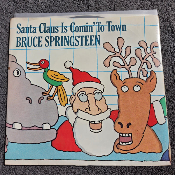 BRUCE SPRINGSTEEN SANTA CLAUS IS COMIN' TO TOWN WHITE LABEL PROMO AE7-1332