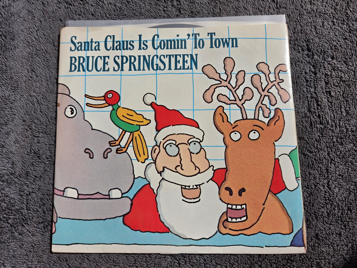 BRUCE SPRINGSTEEN SANTA CLAUS IS COMIN' TO TOWN WHITE LABEL PROMO AE7-1332