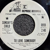 SUNDAY'S CHILD TO LOVE SOMEBODY WHITE LABEL PROMO WHAT ARE YOU THINKING REPRISE