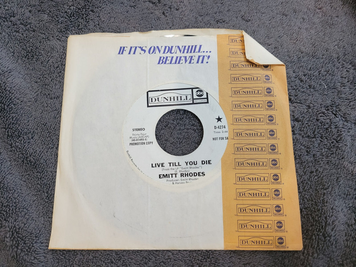 EMITT RHODES LIVE TILL YOU DIE PROMISES I'VE MADE WHITE LABEL PROMO D-4274